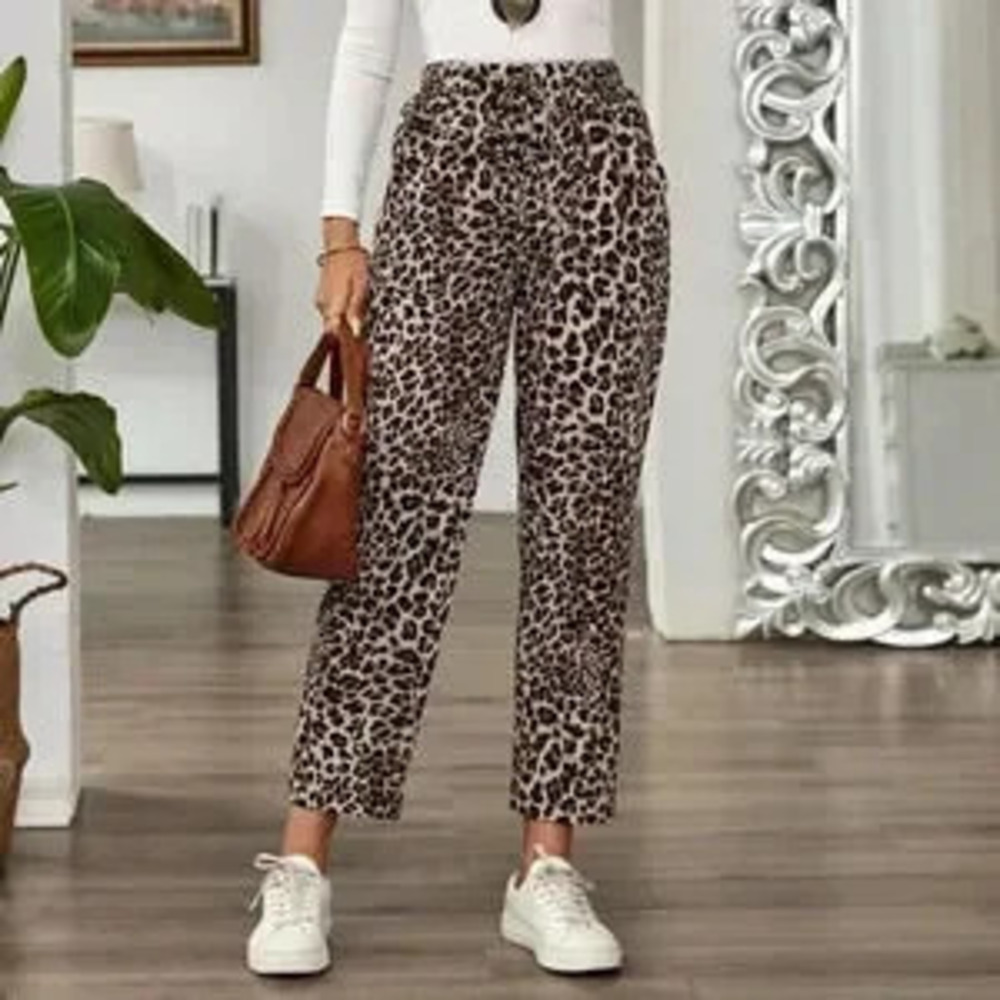 Multicolor Casual Women's Elastic Waist Corduroy Straight Leg Pants